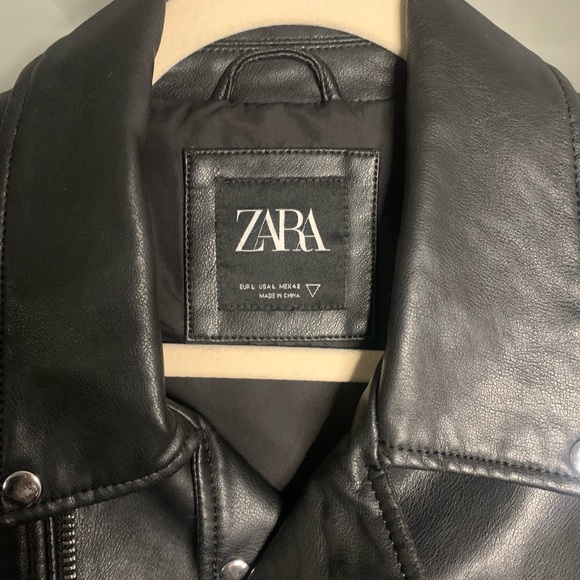 Zara Oversized Faux Leather Moto Jacket in great Preloved condition - Picture 4 of 6
